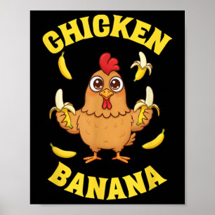 Poster Banane de poulet amusant