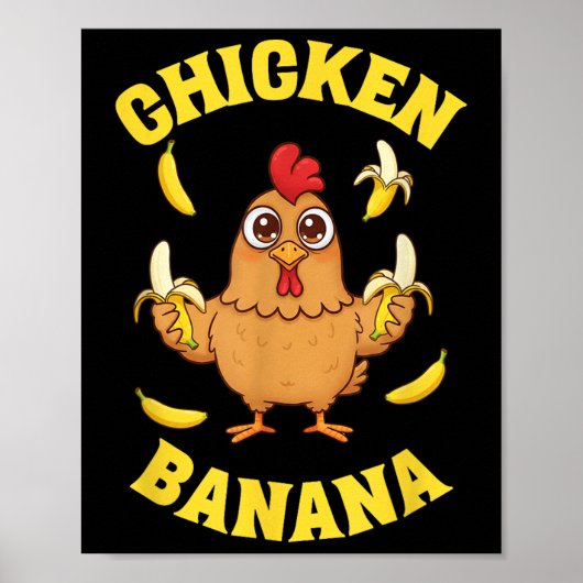 Poster Banane de poulet amusant (Devant)