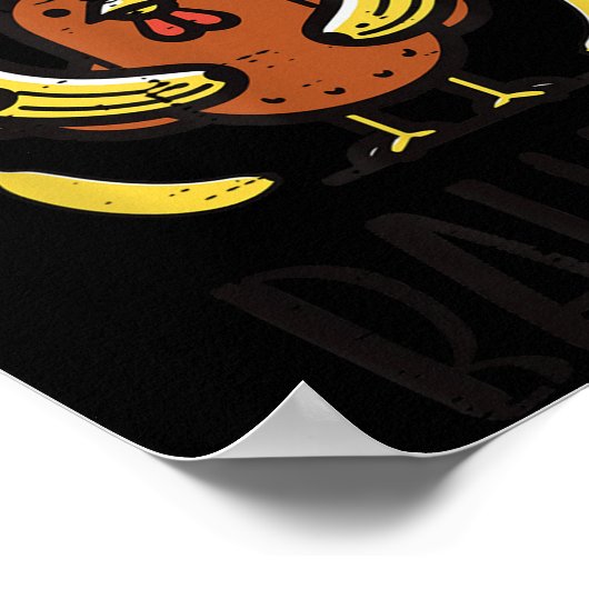 Poster Banane de poulet mignonne Chanson Danse Fruit Enfa (Coin)