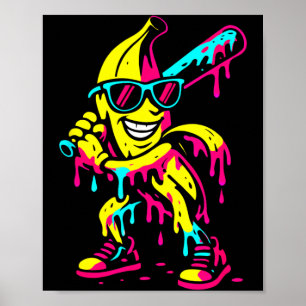 Poster Banane Drôle de Crème Glacée qui Dégouline Enfants