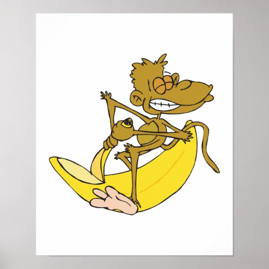 Poster banane écorceuse de singe (Devant)
