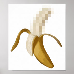 Poster Banane épluchée censurée sale