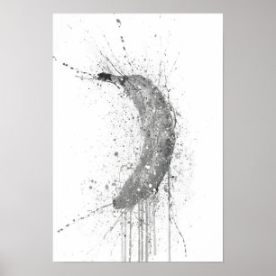 Poster Banane Fruit Gris