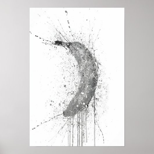Poster Banane Fruit Gris (Devant)