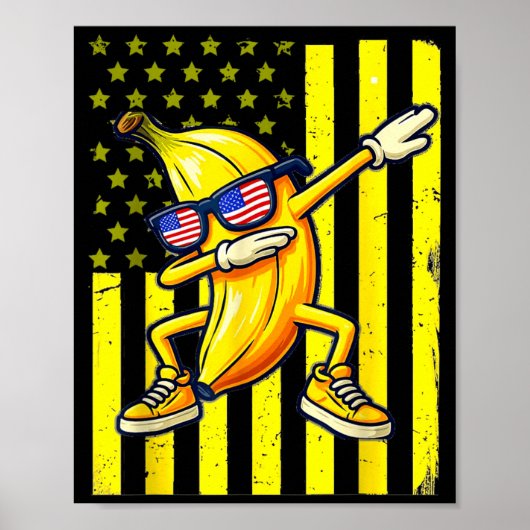 Poster Banane Graphique Drapeau Américain Rétro Faisant l (Devant)