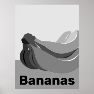 Poster Banane noire et blanche classique