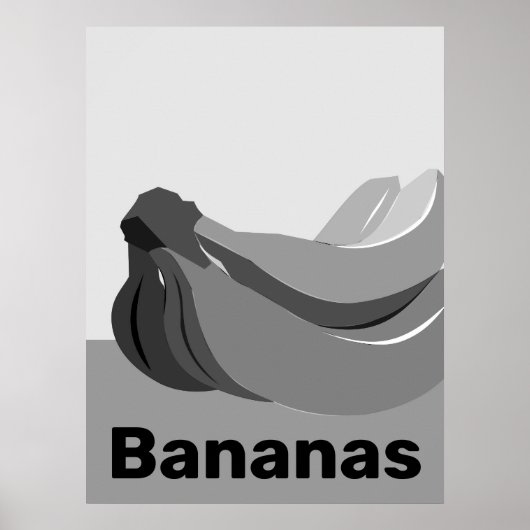 Poster Banane noire et blanche classique (Devant)