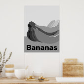 Poster Banane noire et blanche classique (Cuisine)