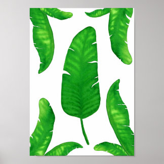 Poster Banane tropicale Palm Feuille imprimé A4 Aquarelle
