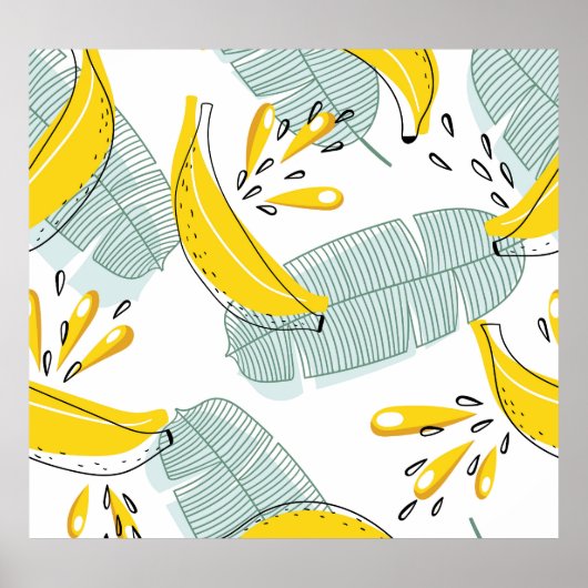 Poster Bananes juteuses Motif Vintage (Devant)