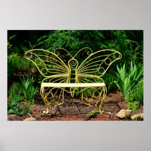 Poster Banc à papillons