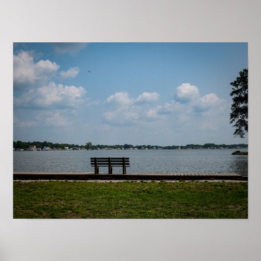 Poster Banc au bord du lac (Devant)