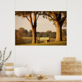 Poster Banc au coucher du soleil (Cuisine)