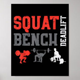 Poster Banc De Gym Squat Deadlift Powerlift Exercice Fitn