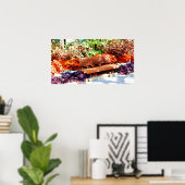 Poster Banc de parc dans l'affiche du jardin botanique (Bureau à domicile)