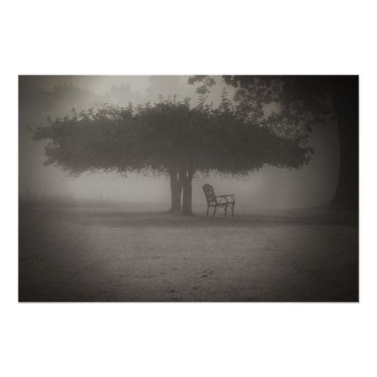 Poster Banc éffrayant avec arbre (Devant)