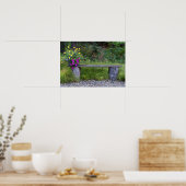 Poster Banc Rustique Et Bouche Fleur Photographie (Cuisine)