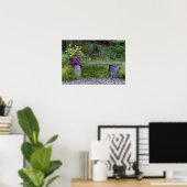 Poster Banc Rustique Et Bouche Fleur Photographie (Bureau à domicile)