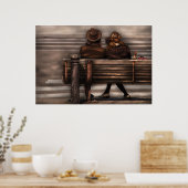 Poster Banc - Un couple hors du temps (Cuisine)