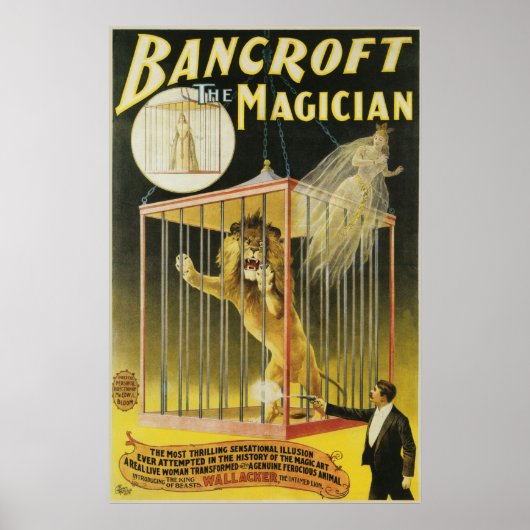 Poster Bancroft ~ The Magician Vintage Magical Act (Devant)