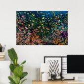 Poster Bancs de poissons nagent dans le récif (Bureau à domicile)
