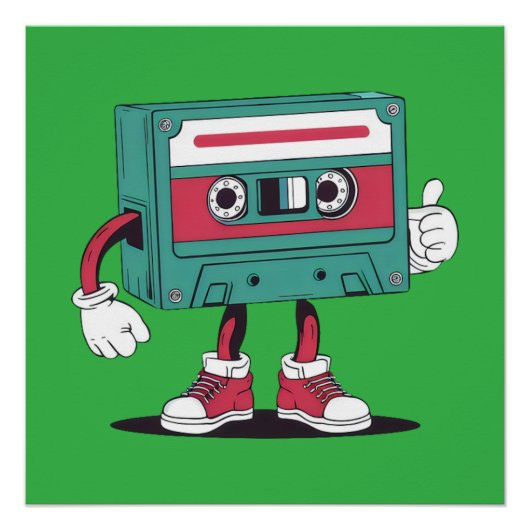 Poster Bande à cassette rétro. (Devant)