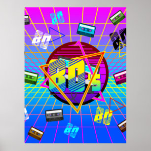 POSTER BANDE CASSETTE RÉTRO OLD SCHOOL DES ANNÉES 80   