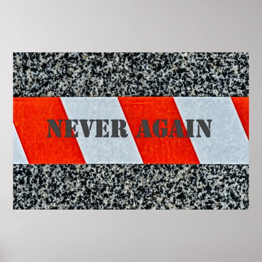 Poster Bande d'avertissement rouge - Plus jamais (Devant)