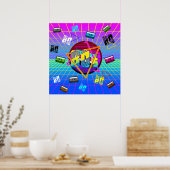 POSTER BANDE DE CASSETTE DE LA VIEILLE ÉCOLE DES ANNÉES 8 (Cuisine)