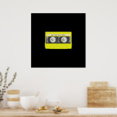 Poster Bande de cassette personnalisable en néon jaune (Cuisine)