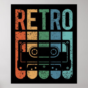 Poster Bande de cassette rétro (Effet Grunge)
