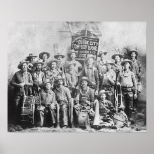 Poster Bande de cowboy de ville de Dodge avec des