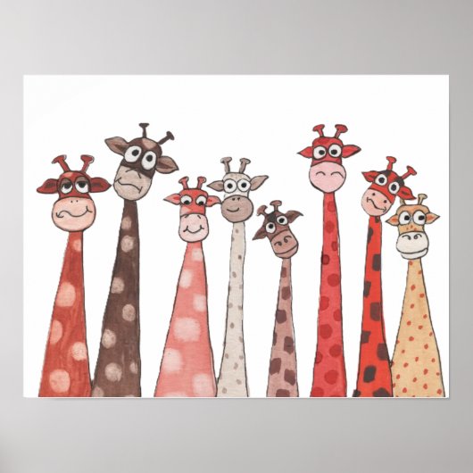 Poster Bande de girafes (Devant)