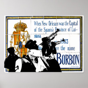 Poster Bande de laiton Bourbon St Tile Mural