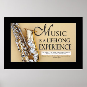 Poster Bande de Marquage Discours & Citations - Saxophone