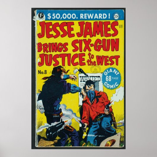 Poster Bande dessinée américaine - Jesse James (Devant)
