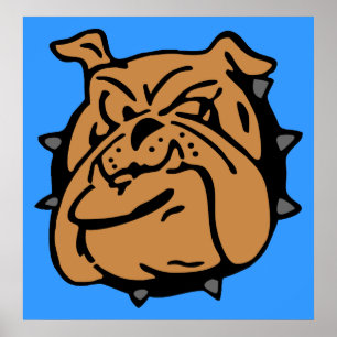 Poster Bande dessinée anglaise de bouledogue