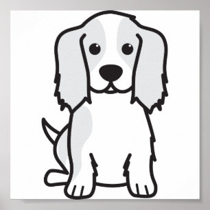 Poster Bande dessinée cavalière de chien d'épagneul du