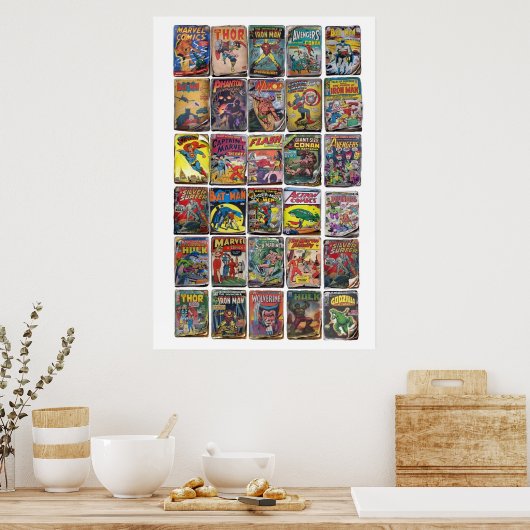 Poster Bande dessinée classique (Cuisine)