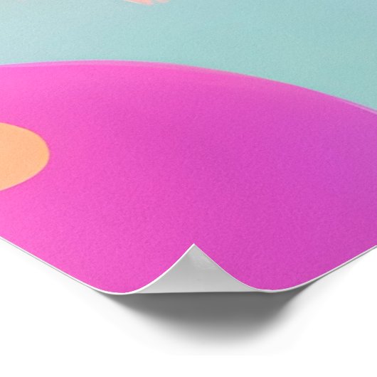 Poster Bande dessinée colorée chouette AI Art (Coin)