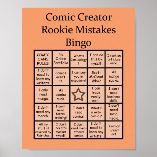 Poster Bande dessinée Créateur Erreurs de recrue Bingo Po (Devant)