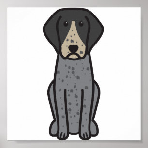 Poster Bande dessinée de chien de Coonhound de Bluetick