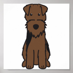 Poster Bande dessinée de chien de gallois Terrier