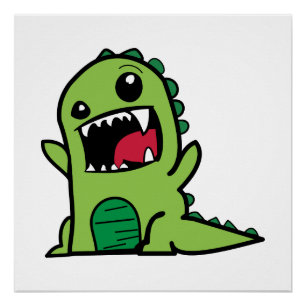Poster Bande dessinée de dinosaure de bébé