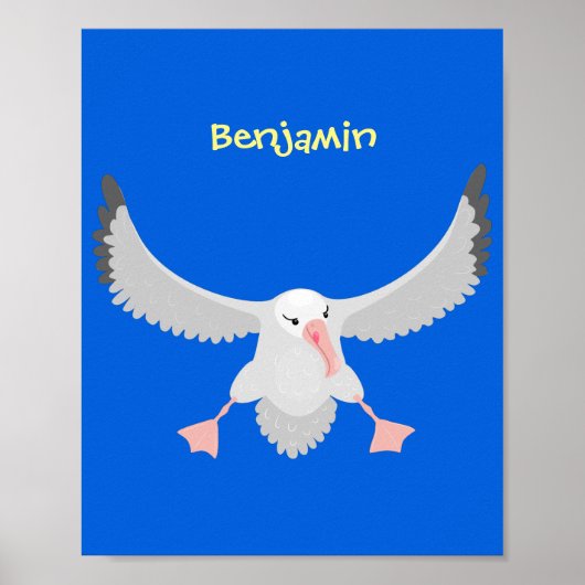 Poster Bande dessinée de l'oiseau mûre albatros (Devant)