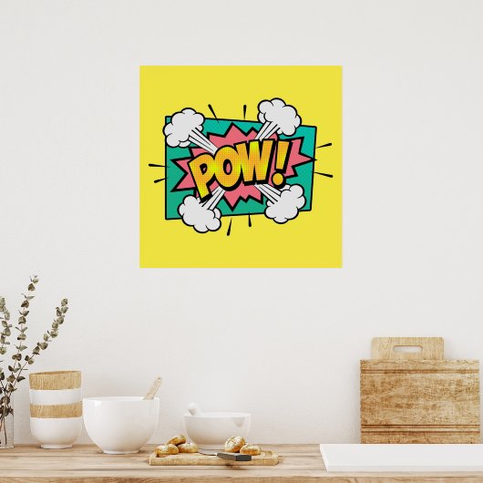 Poster Bande dessinée de pow bulle de discours (Cuisine)