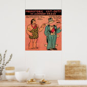Poster Bande dessinée des années 1930 poupée en papier de (Cuisine)