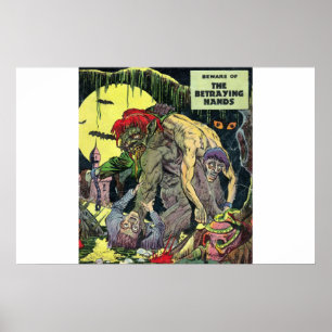 Poster Bande dessinée d'horreur d'âge d'or 40s Bandes de