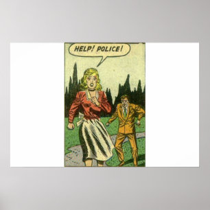 Poster Bande dessinée d'horreur d'âge d'or   BD Vintage 1