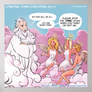 Poster Bande dessinée drôle de médias sociaux OMG